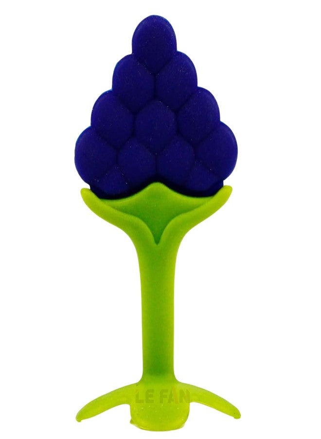 Lefan Silicone Fruit Teether Ideal for 6 to 12 Months Baby BPA Free Teething Toys Babies 3+ Months Natural Organic Freezer Safe for Newborn Infants Helps Soothe Teething Irritation Biting -Graps - Image 1