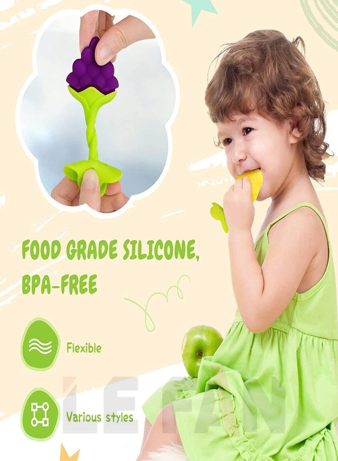 Lefan Silicone Fruit Teether Ideal for 6 to 12 Months Baby BPA Free Teething Toys Babies 3+ Months Natural Organic Freezer Safe for Newborn Infants Helps Soothe Teething Irritation Biting -Graps - Image 4