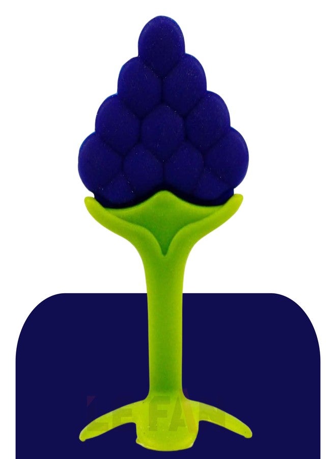 Lefan Silicone Fruit Teether Ideal for 6 to 12 Months Baby BPA Free Teething Toys Babies 3+ Months Natural Organic Freezer Safe for Newborn Infants Helps Soothe Teething Irritation Biting -Graps - Image 2