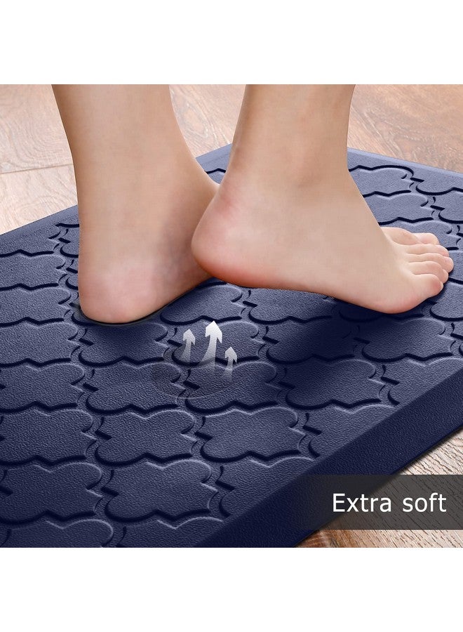 SoftDuo Kitchen Mat [2 PCS] Cushioned Anti-Fatigue Floor Mat, Waterproof Non-Skid Kitchen Mats and Rugs, Ergonomic Comfort Foam Kitchen Rugs, Standing Mat for Kitchen, Floor,Office, Sink, Laundry(Blue) - Image 2