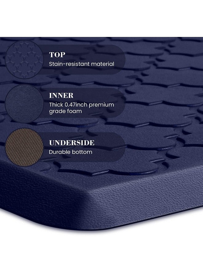 SoftDuo Kitchen Mat [2 PCS] Cushioned Anti-Fatigue Floor Mat, Waterproof Non-Skid Kitchen Mats and Rugs, Ergonomic Comfort Foam Kitchen Rugs, Standing Mat for Kitchen, Floor,Office, Sink, Laundry(Blue) - Image 4