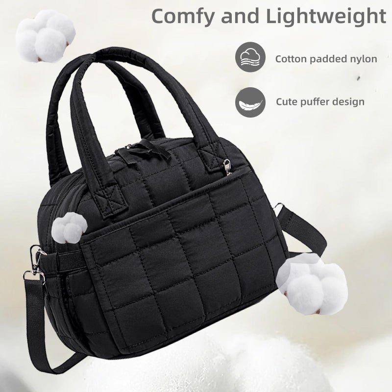 LEDAOU Lunch Box for Women Lunch bag Quilted Puffer Lunch Box with Adjustable Strap Insulated Reusable Lunch Tote for Work School Picnic Travel - Image 3