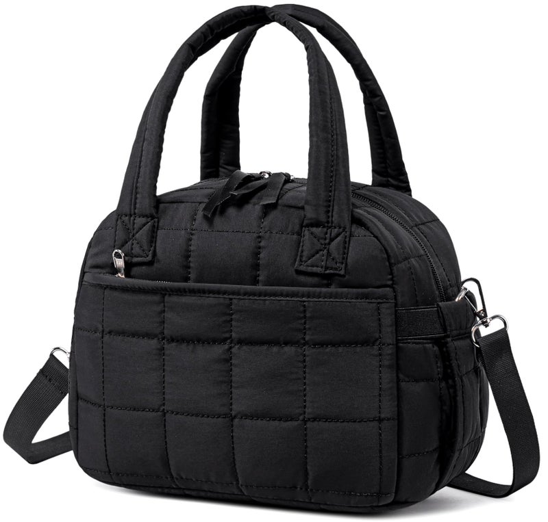 LEDAOU Lunch Box for Women Lunch bag Quilted Puffer Lunch Box with Adjustable Strap Insulated Reusable Lunch Tote for Work School Picnic Travel - Image 1