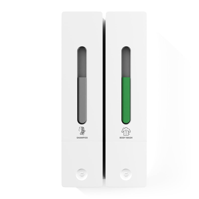 Aeakey Shampoo and Conditioner Dispenser 2-Chamber Wall-Mounted Shower Soap Dispenser, No-Drill Installation, 800ML Capacity, Ideal for Bathrooms and Hotels - Image 1