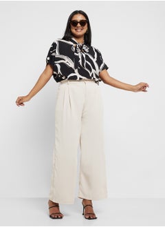 Ginger Plus Monochrome Tie Up Detail Blouse  - Image 4