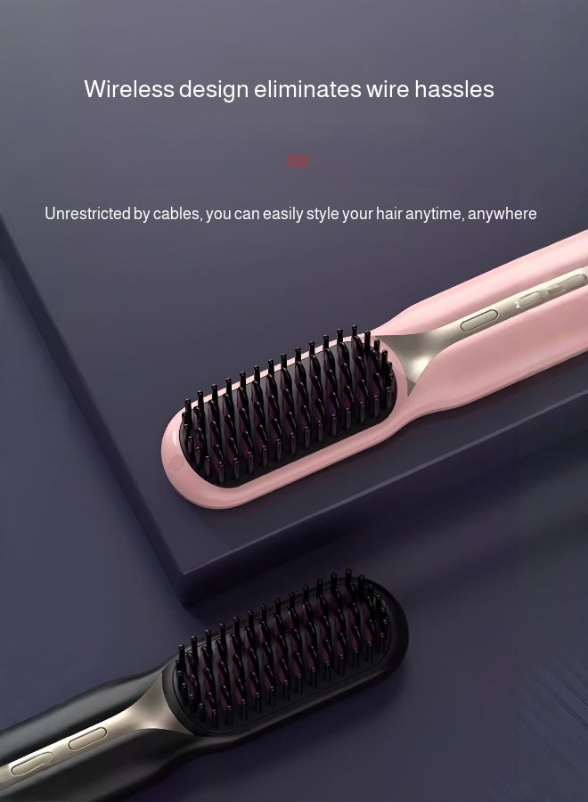 New Cordless Hair Straightener Comb with Negative Ions for Curling and Straightening - Image 2