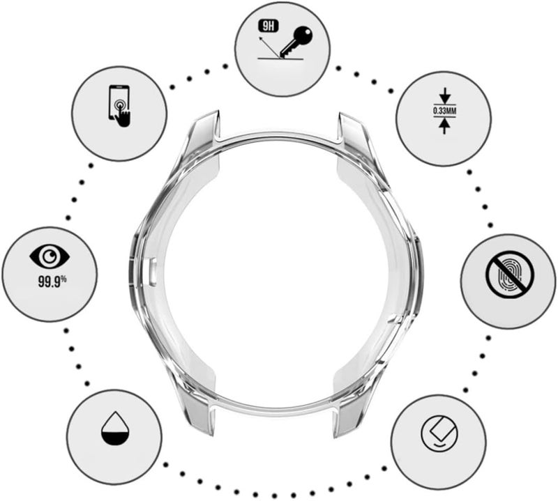 Watch Case for Gear Transparent Shock Resistant Protective Frame Cover Easy Access to Buttons Ports Lightweight Design for Smartwatch - Image 3