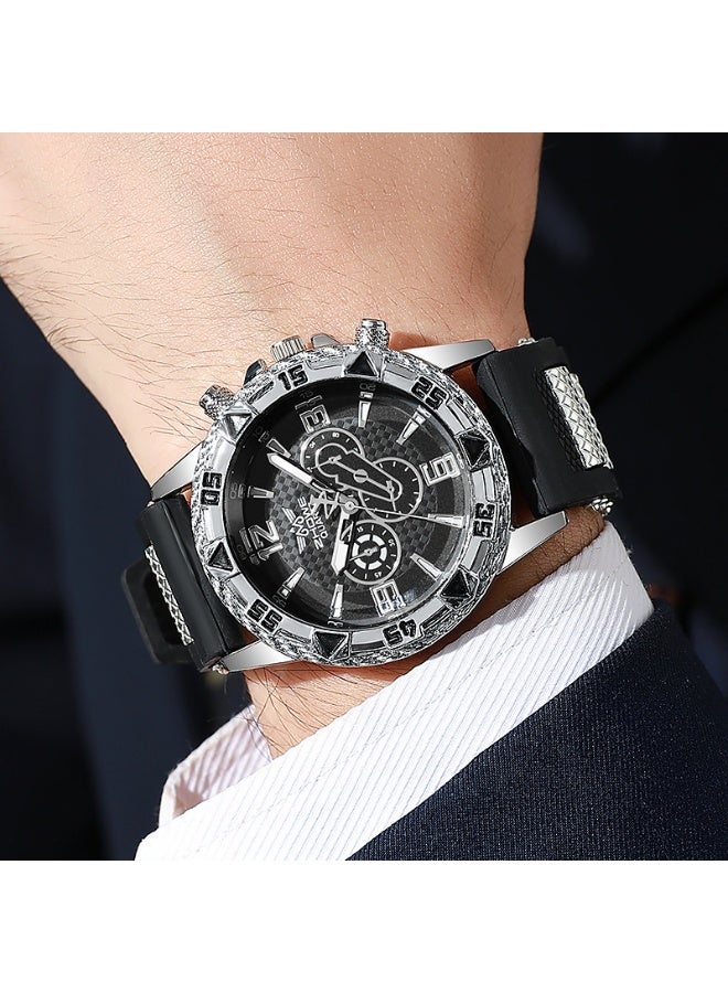 Mark Fairwhale Fashion Three Eye Calendar Digital Men's Watch