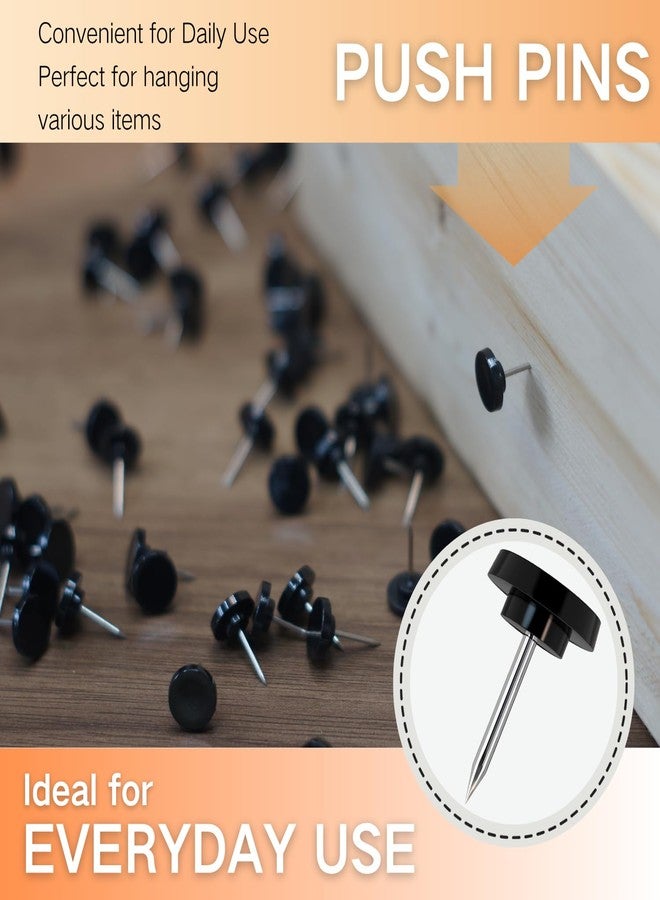 OIAOIW 150 PCS Black Flat Push Pins for Wall Thumb Tacks for Walls Flat thumbtacks Push pin for Bulletin Board Shadow Box Display Thumbtack for Cork Board - Image 4