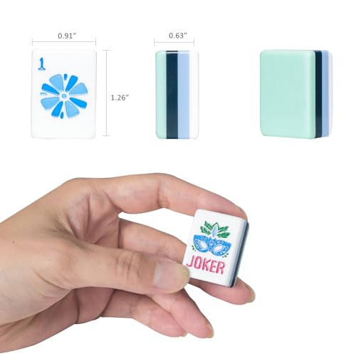 Jongyance American Mahjong Set4 Layer with Blue Carrying Bag 160 Engraved Acrylic Tiles 4 AllinOne RackPushers Mahjong Tiles Set Ma Jong MahJongg Majiang - Image 5