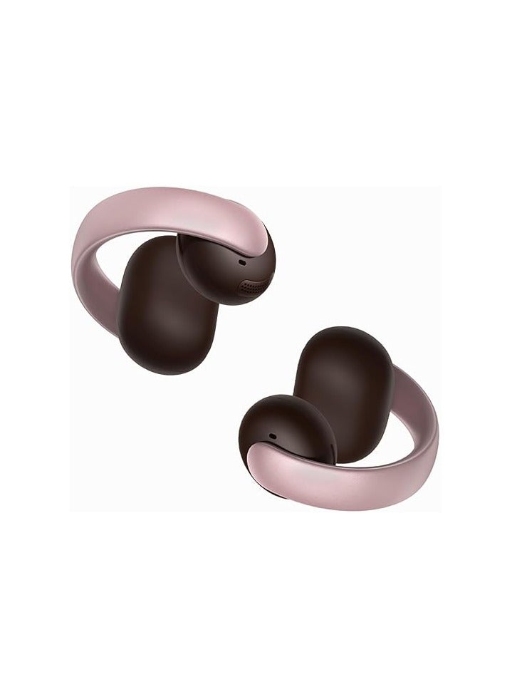 AeroClip by Anker, Open-Ear Earbuds, Clip-On Headphones, Adaptive Comfort, Clear Calls with 4 Mics and AI, Stable Fit, 12mm Drivers for Powerful Bass, Hi-Res, Open-Ring Design - Pink