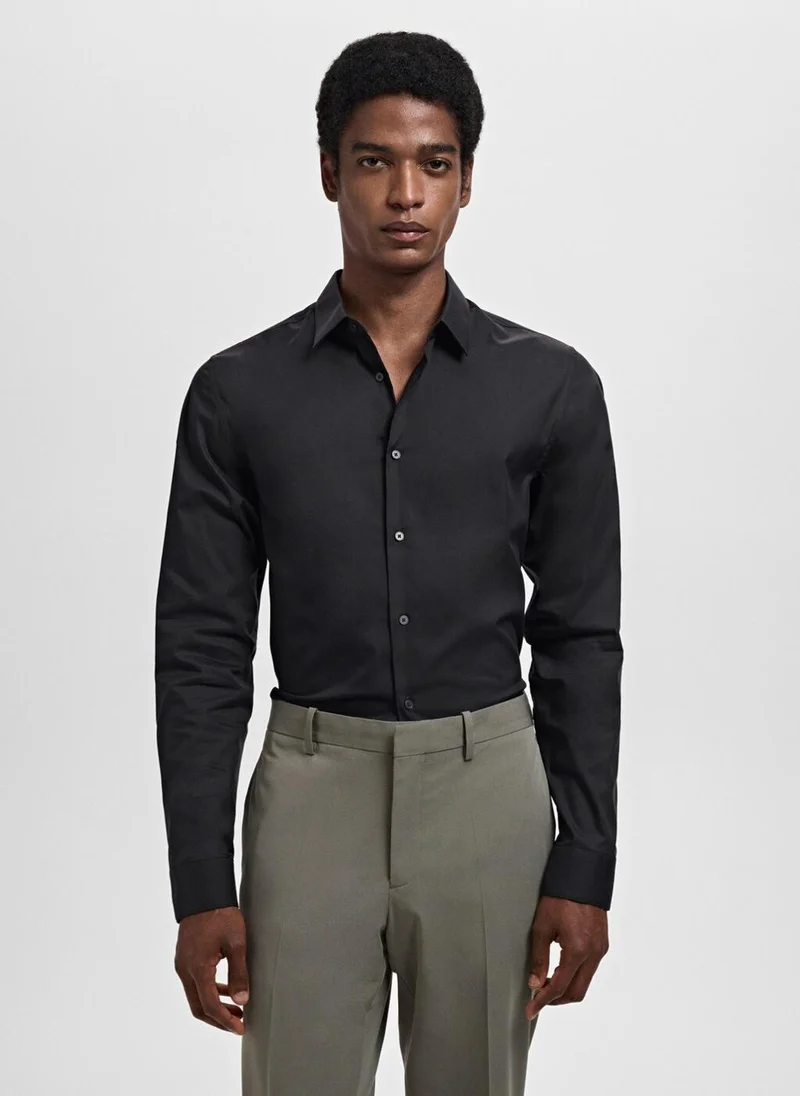 Mango Man Slim fit cotton suit shirt