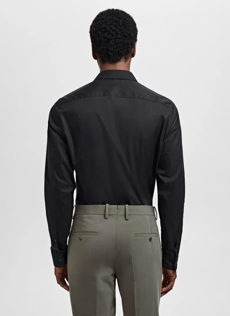 مانجو مان قميص بدلة قطني بقصة ضيقة