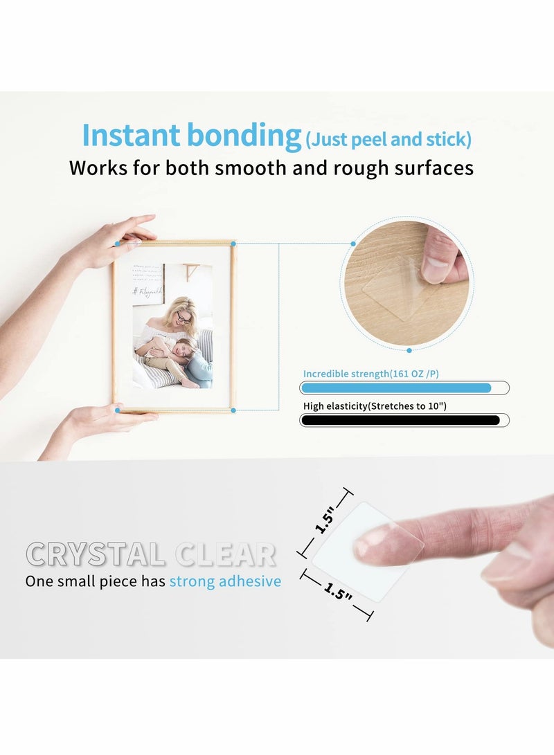 SOLARAE 96 Pieces 5in. Double Sided Square Nano Transparent Tape Sticker for Carpet, Photo Frame, DIY, Home, Office Supplies - Image 4