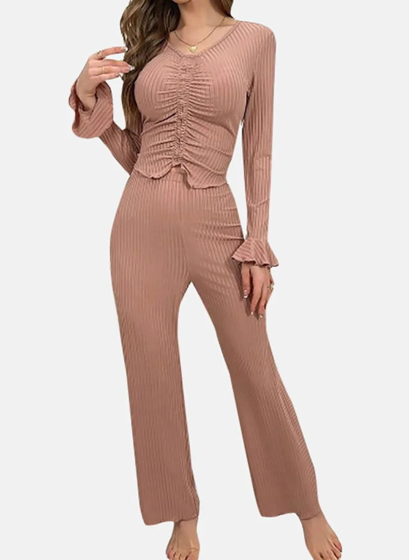 YUNIQEE Mauve Solid Pyjamas & Top