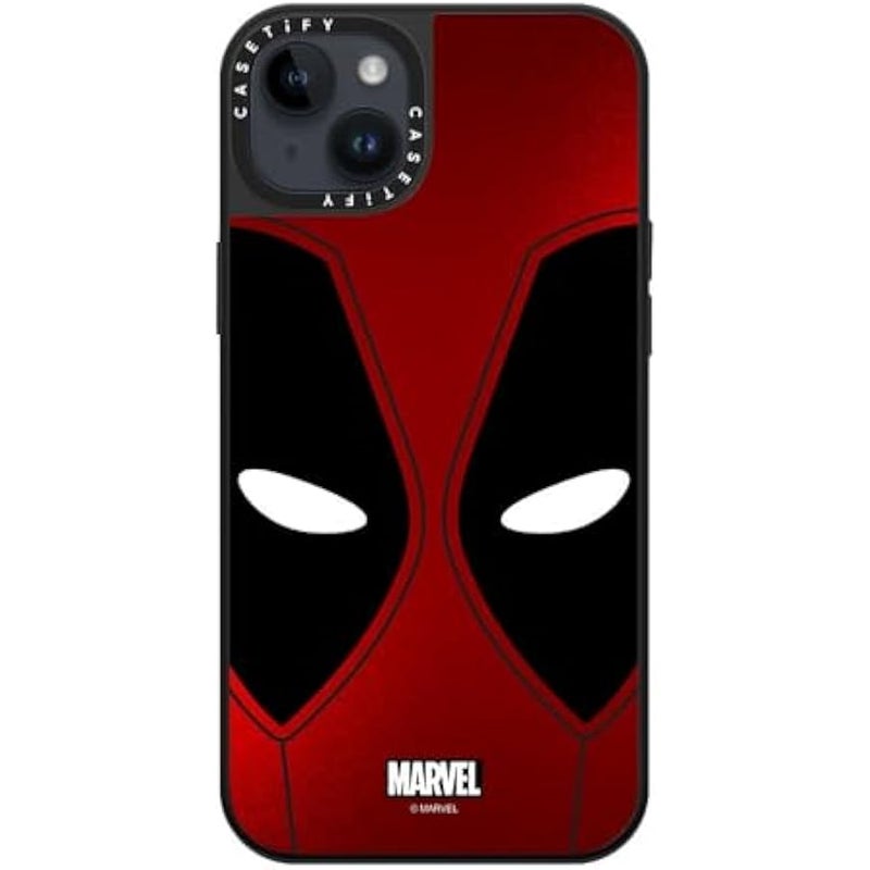 Casetify Mirror iPhone 14 Plus Case 【Deadpool & Wolverine Co-Lab / 4.9ft Drop Protection/Magsafe】 - Deadpool Mask Case - Silver on Black - Image 5