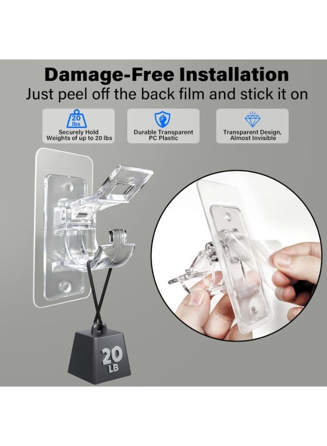 Beauenty 2-Pack No Drill Needed Curtain Rod Holders Brackets, Self Adhesive Rod Holder Hooks, Multipurpose Nail Free Stick on Curtain Rod Hooks - Image 5