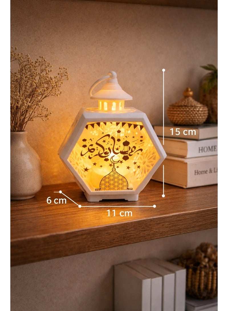 فانوس رمضان ميني ديكور منزلي مضيء بالبطاريات – أكريليك – موديل 473-9 - Image 1
