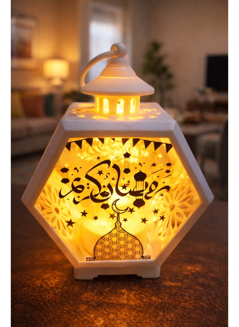 فانوس رمضان ميني ديكور منزلي مضيء بالبطاريات – أكريليك – موديل 473-9 - Image 2