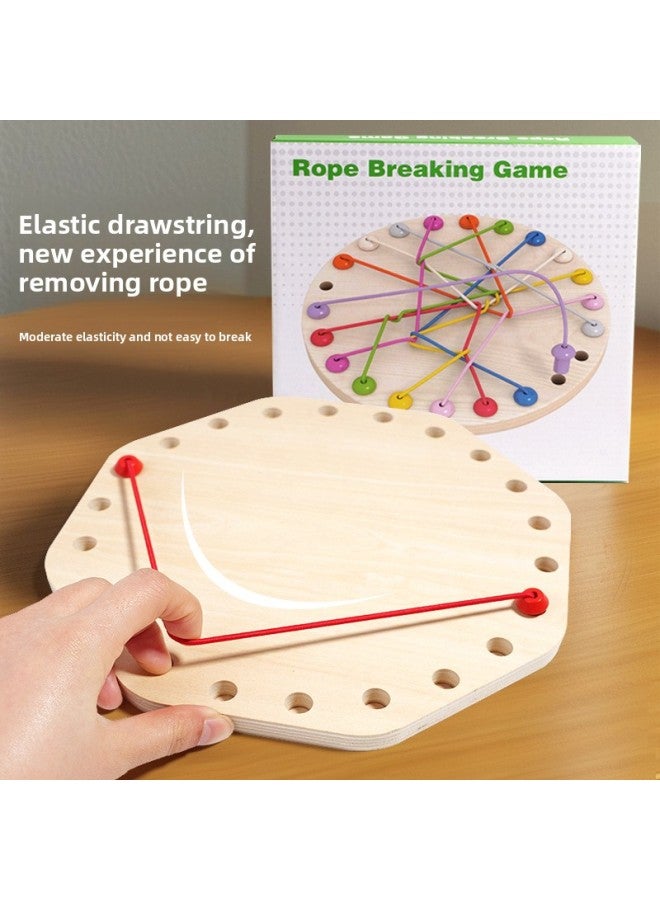 Explosions Wooden Rope Challenge Game Children's Puzzle Parent-child Interaction Concentration Logical Thinking Board Game-Color:Round Decrease Game 0.35kg Gb  - Image 5
