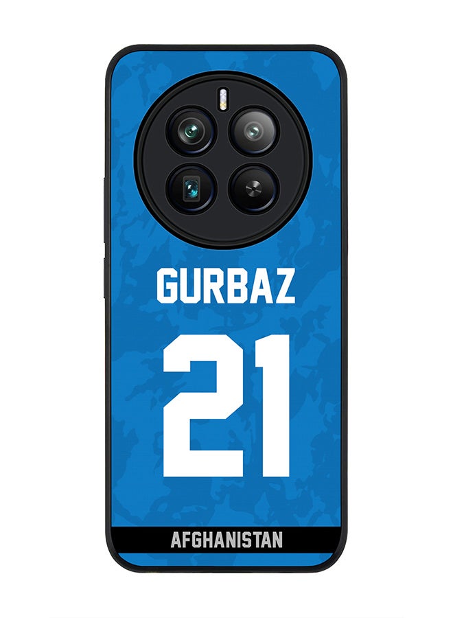 Stylizedd Rugged Black edge case for Realme 12 Pro / Realme 12 Pro Plus 5G, Slim fit Flexible Cover-Team Afghanistan Rahmanullah Gurbaz, Jersey No 21 - Image 1