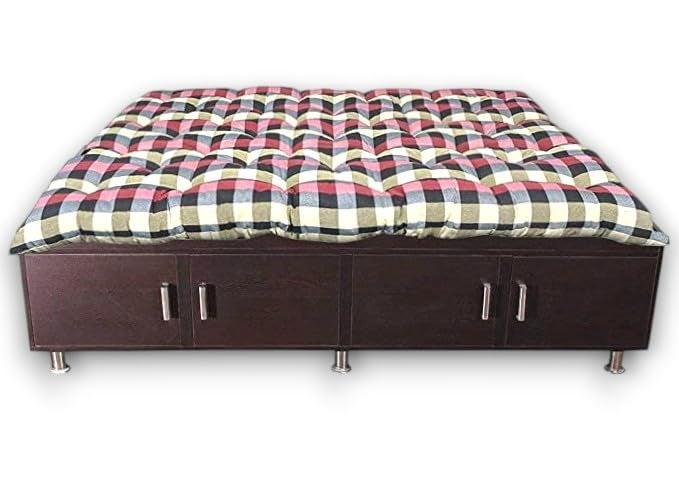 Deevine Craft Soft Cotton Quilt Medium Firm Light Weight Mattress - Multicolor (4X6 ft or 48X72 Inches, Short Queen Bed Cotton Mattress for Two Person) - Image 2