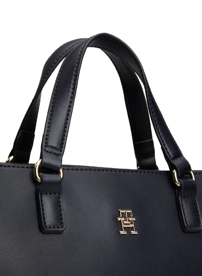 TOMMY HILFIGER Women's Fresh Satchel Messenger Bag - Faux Leather, Blue
