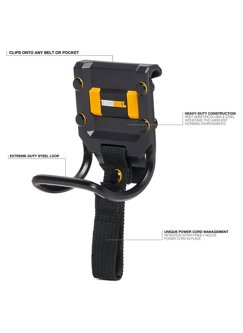 TOUGHBUILT ToughBuilt - Modular Hammer Loop - Durable Hammer Holder/Holster/Catch Clips on Any Belt or Pocket, Extreme-Duty Steel Loop/Metal Ring, Unique Power Cord MGMT, Heavy-Duty Construction - (TB-52)  - Image 2