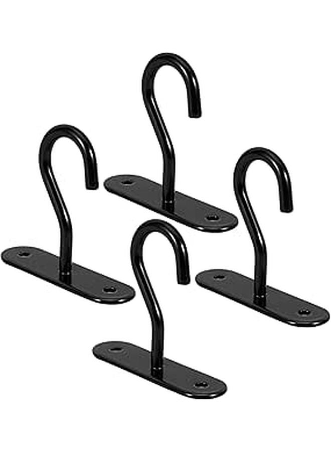 4Pcs Black 2.5 Inch Ceiling Hooks for Hanging Plant Baskets Lanterns Indoor Outdoor - Image 1