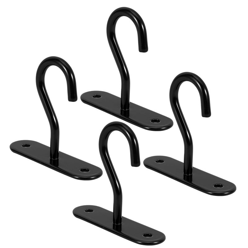 4Pcs Black 2.5 Inch Ceiling Hooks for Hanging Plant Baskets Lanterns Indoor Outdoor - Image 2