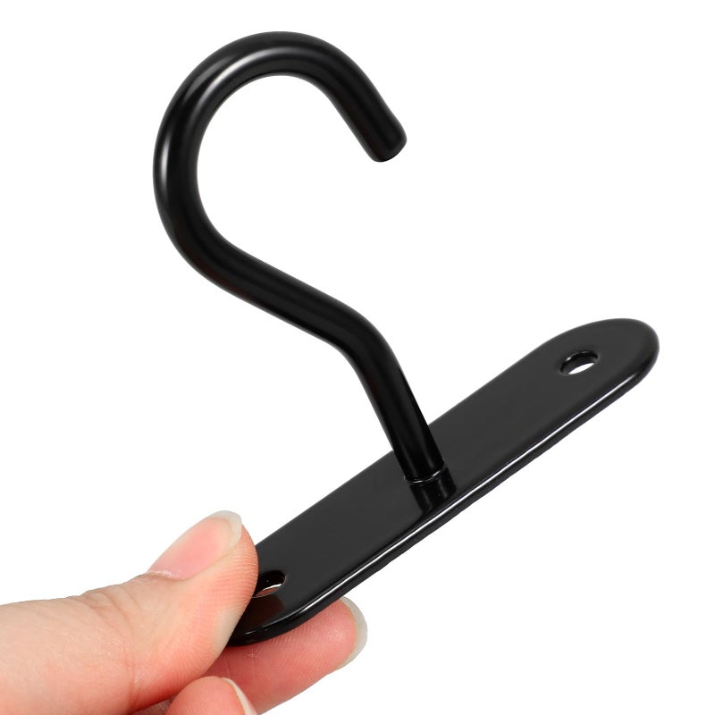 4Pcs Black 2.5 Inch Ceiling Hooks for Hanging Plant Baskets Lanterns Indoor Outdoor - Image 4
