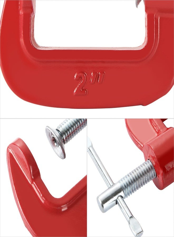 AKOLAFE 16 Pack 2 Inch C Clamps Set, Heavy Duty C-Clamp for Woodworking, Quick-Grip C Clamp with Throat Depth 1-3/16-Inch, 2-Inch Jaw Opening for Welding, Building, Repairing - Image 2