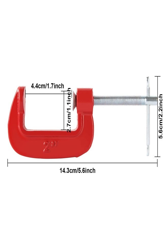 AKOLAFE 16 Pack 2 Inch C Clamps Set, Heavy Duty C-Clamp for Woodworking, Quick-Grip C Clamp with Throat Depth 1-3/16-Inch, 2-Inch Jaw Opening for Welding, Building, Repairing - Image 3