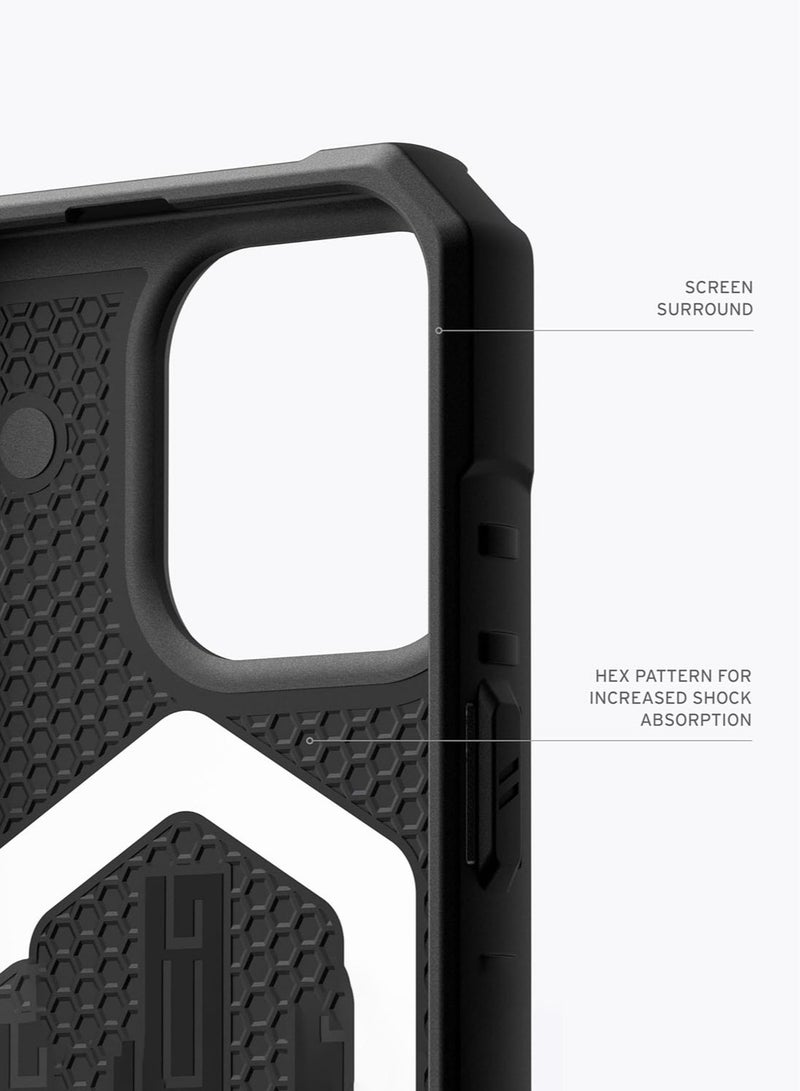 Urban Armor Gear UAG Pathfinder SE MagSafe for iPhone 15 Pro Max Case Cover [18 Feet Drop tested]  - Black Midnight Camo  - Image 4