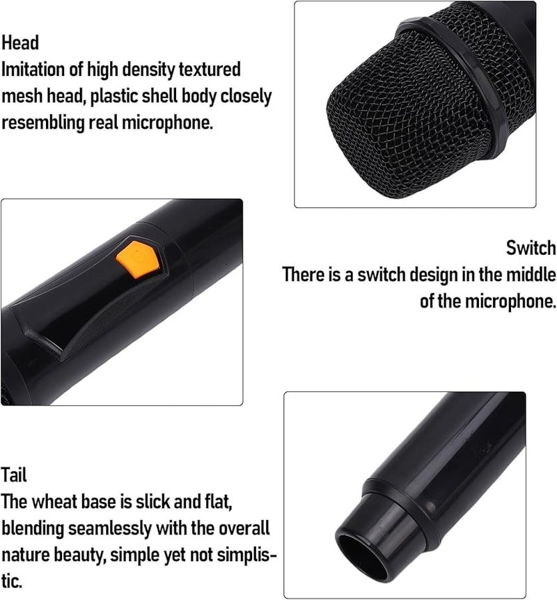 Toy Microphone Model 14cm Width Aluminum Alloy ABS Plastic Photo Prop Decoration - Image 3