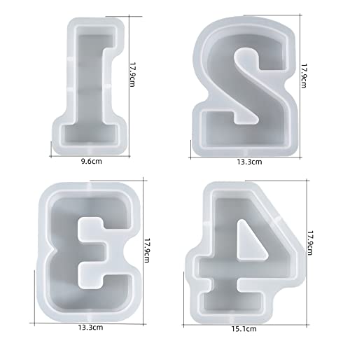 ESEDAGE 7 inch Number Resin Mold 7 Inches 9 Pack Arabic Alphabet Mold 0-9 Alphabet Mold Silicone Mold for Resin Handmade Letter Resin Casting Mold Alphabet Soap Making Molds - Image 4