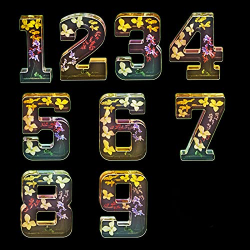 ESEDAGE 7 inch Number Resin Mold 7 Inches 9 Pack Arabic Alphabet Mold 0-9 Alphabet Mold Silicone Mold for Resin Handmade Letter Resin Casting Mold Alphabet Soap Making Molds - Image 3
