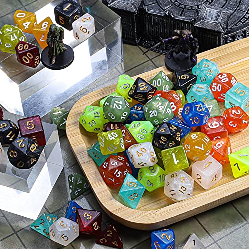 CiaraQ مجموعة نرد سيارا ك متعددة الأوجه - نرد لعب الأدوار لـ Dungeons and Dragons لألعاب الطاولة، أحادية اللون، 70 قطعة - Image 5