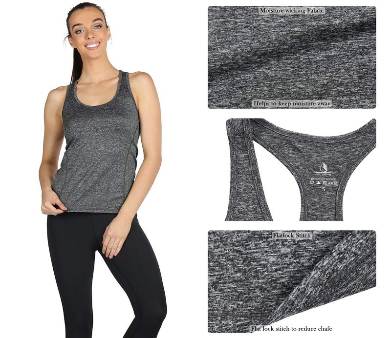 icyzone Workout Tank Tops for Women - Racerback Athletic Yoga Tops, Running Exercise Gym Shirts(Pack of 3)(M, Royal Blue/Purple/Charcoal) - Image 5