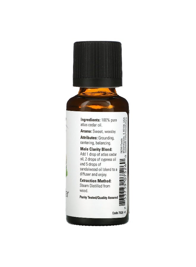 Now Foods NOW Foods, Essential Oils, Atlas Cedar, 1 fl oz (30 ml)  - Image 2