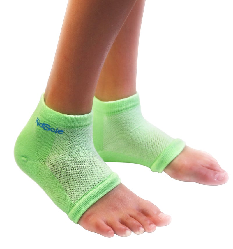 KidSole RX Gel Sports Sock for Kids with Heel Sensitivity from Severs Disease Plantar Fasciitis US Kids Sizes 27 Neon Green - Image 3