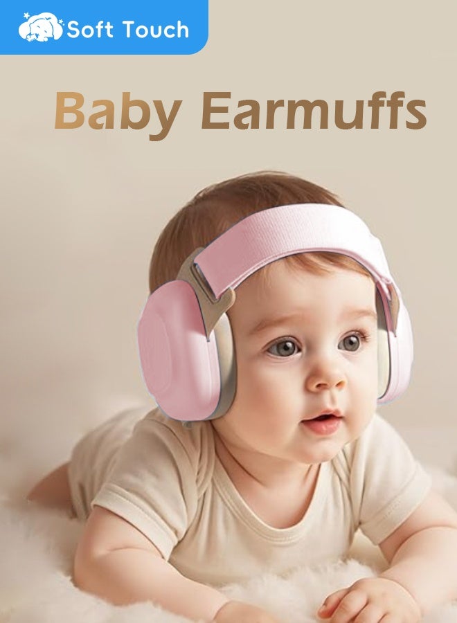 Soft Touch Baby Ear Muffs, Baby Headset, Baby Plane Ear Muffs Noise Protection for Infant and Babies 0- 48 Months, Baby Earplug, 24dB Sound Reduction, Adjustable Ear Muffs for Ear Protection, Hearing Damage & Improves Sleep,Travel (Pink) - Image 2