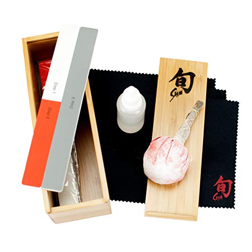 Shun Shun Knife Care Kit Polishing and Cleaning Kit for Knives Restore Tarnish Discoloration and Surface Rust Knife Maintenance Set for Professional and Home Chefs 