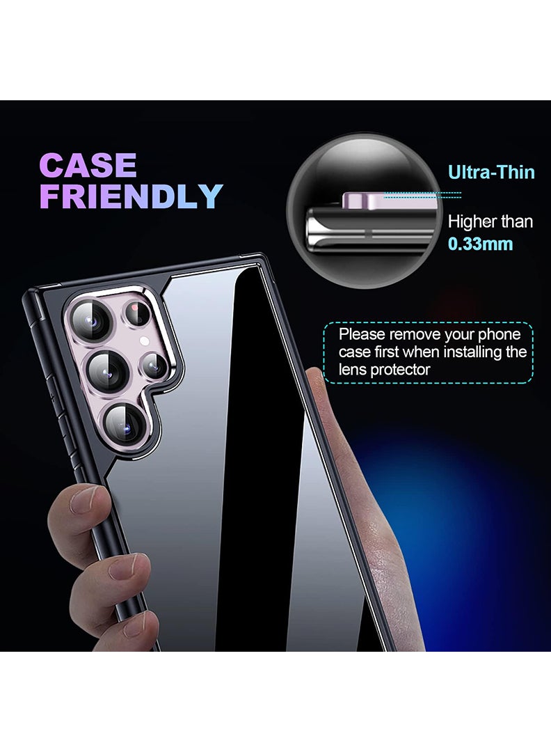 Theodor S22 Ultra 5 Pcs Camera Lens Protector With 9H Tempered HD Glass Camera Cover Anti Scratch Aluminum Alloy Camera Ring, Bora Purple - Image 4