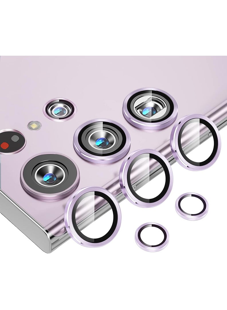 Theodor S22 Ultra 5 Pcs Camera Lens Protector With 9H Tempered HD Glass Camera Cover Anti Scratch Aluminum Alloy Camera Ring, Bora Purple - Image 1