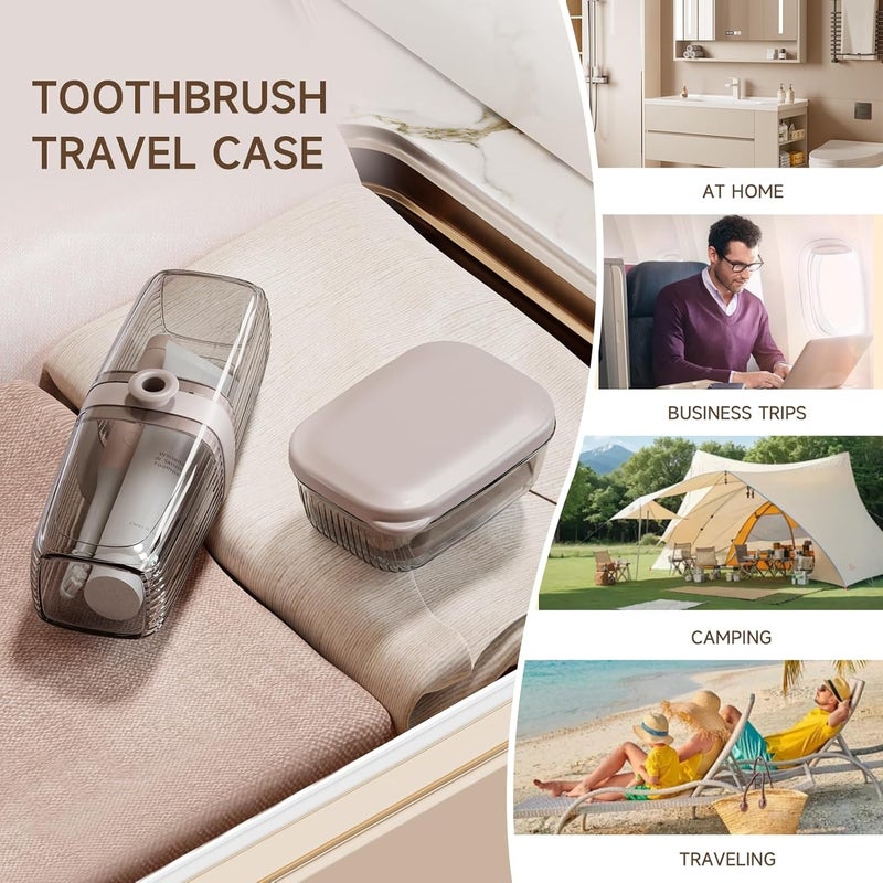 SHOTAY Shoutai Travel Toothbrush Holder, 2-in-1 Dustproof Cup & Storage Case, Large Capacity, Portable for Work, Camping, School & Trips - Image 4