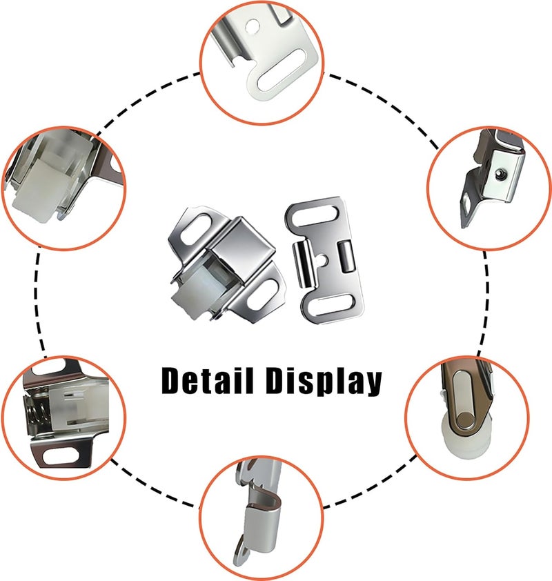 Bryxium Mailbox Replacement Roller Catch Latch - 2 Packs RV Screen Door Locks Shower, Shutter Door Accessories, Cabinet Doors, Spring Hidden Latches and Catches with Screw for Home Kitchen Pantry and Camper - Image 5