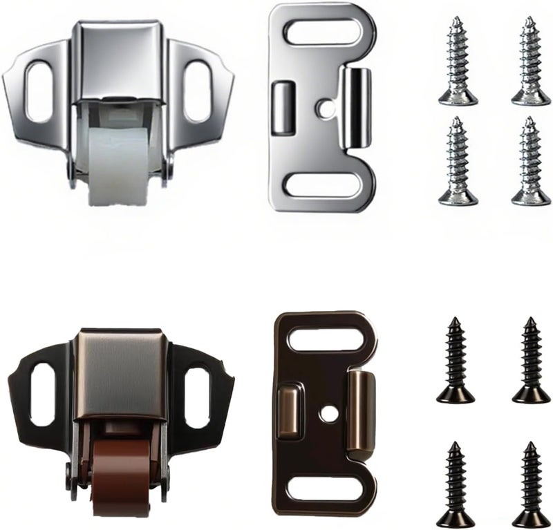 Bryxium Mailbox Replacement Roller Catch Latch - 2 Packs RV Screen Door Locks Shower, Shutter Door Accessories, Cabinet Doors, Spring Hidden Latches and Catches with Screw for Home Kitchen Pantry and Camper - Image 1