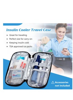 Generic Insulin Cooler Travel Case with 2 Ice Packs - Diabetes Bags Cooler Travel Case for Diabetic Organize Supplies Insulated Cooling Bag (Black)  - Image 2