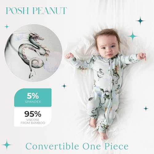 Posh Peanut Convertible Baby Sleepers Boys Footless Baby Pajamas with 2 Way Zipper for Easy Diaper Changes Percy 69 Months - Image 3